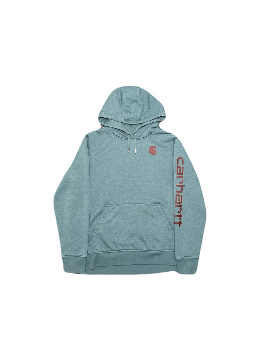 Carhartt Women's XL Relaxed Fit Green Hoodie Sweatshirt with Logo Print